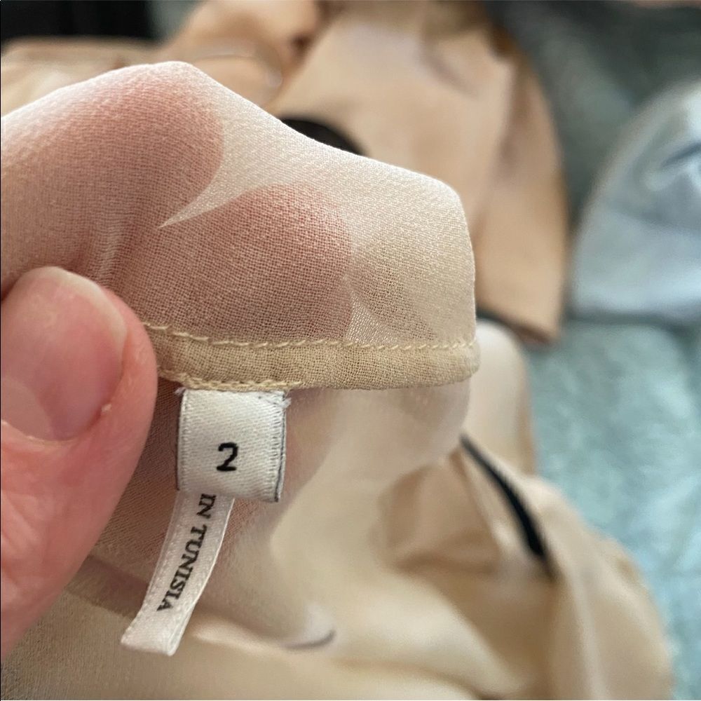 SANDRO HANAE CHIFFON MAXI DRESS BLK BLUSH Size 2 - Picture 10 of 16